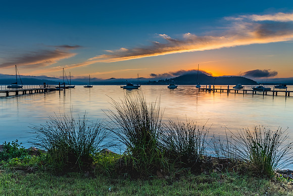 Sunrise and Low Clouds on the Bay