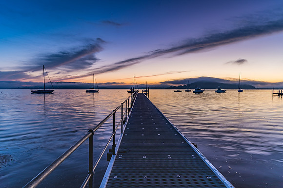 Sunrise and Low Clouds on the Bay