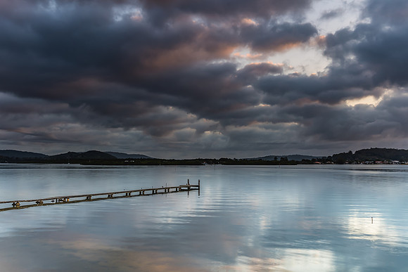 Early Morning Clouds and Reflections on the Bay