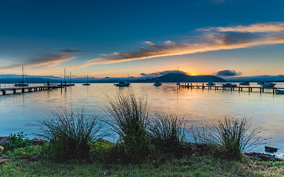 Sunrise and Low Clouds on the Bay