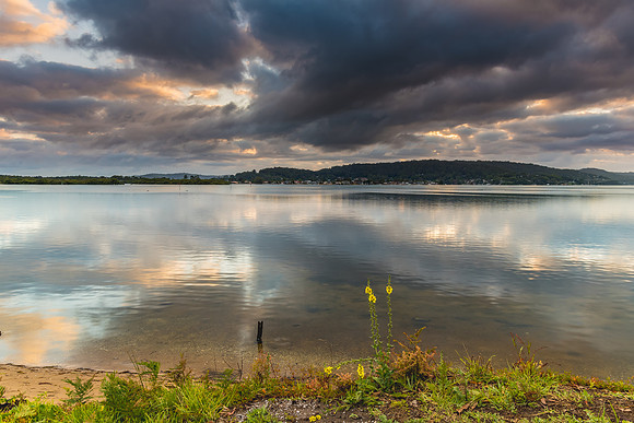 Early Morning Clouds and Reflections on the Bay