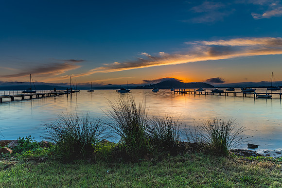 Sunrise and Low Clouds on the Bay