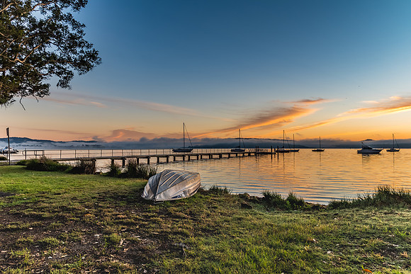 Sunrise and Low Clouds on the Bay