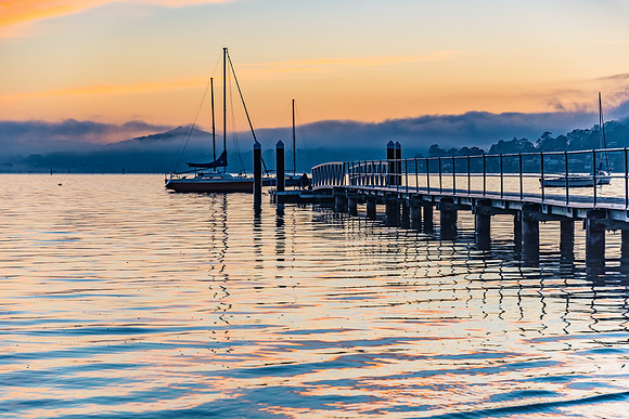 Sunrise and Low Clouds on the Bay