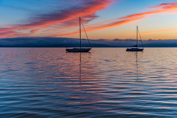 Sunrise and Low Clouds on the Bay