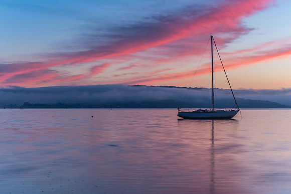 Sunrise and Pink Clouds on the Bay