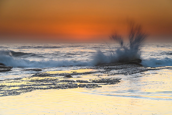 Sunrise Seascape with Splash