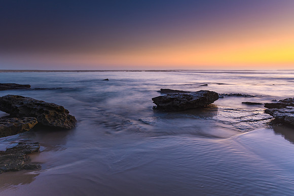 Sunrise Seascape with Purple and Orange
