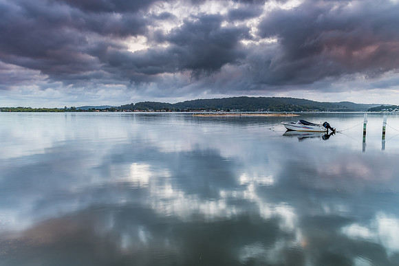 Early Morning Clouds and Reflections on the Bay