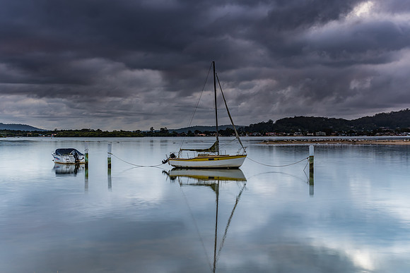 Early Morning Clouds and Reflections on the Bay