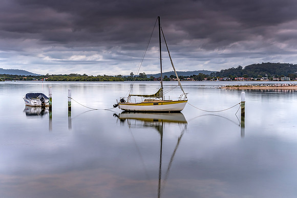Early Morning Clouds and Reflections on the Bay