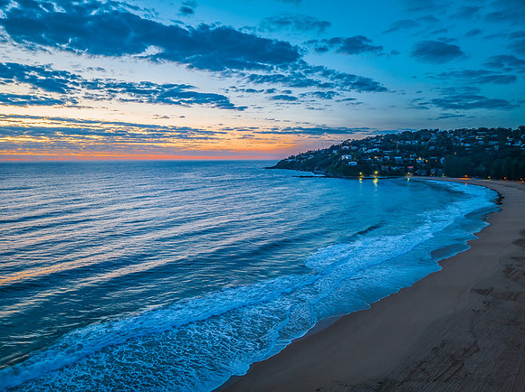 Sunrise at the seaside with clouds