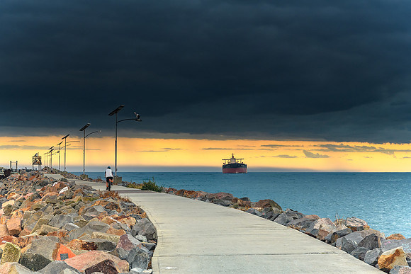 Coal Ship heading into port