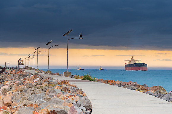 Coal Ship heading into port