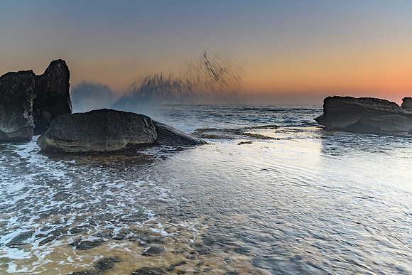 Sunrise Seascape and Rock Ledge