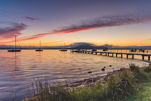 Sunrise and Low Clouds on the Bay
