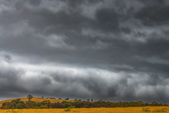Summer storm season passing over the countryside