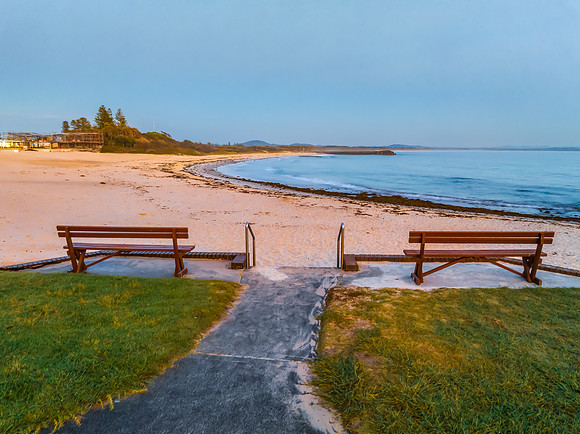 Sunrise seascape at Forster Beach