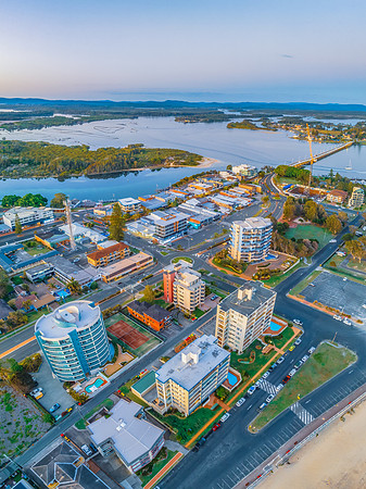 Sunrise views over Forster-Tuncurry from Forster Beach