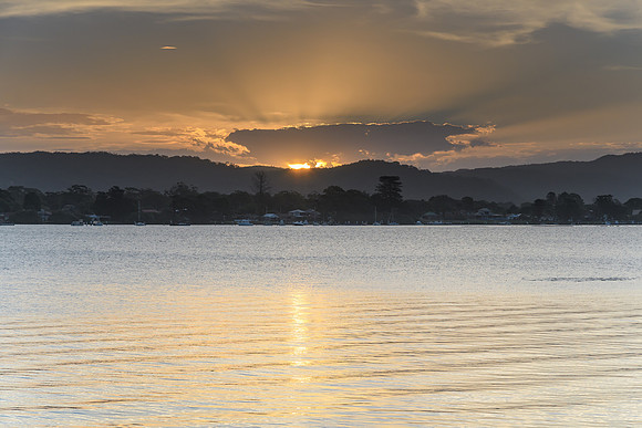Sunset over the Bay with High Cloud