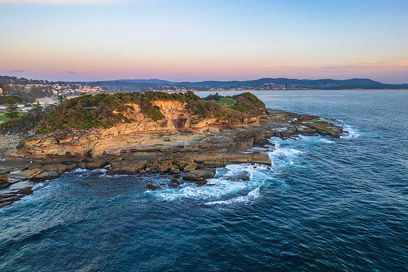 Aerial Sunrise Seascape at Rocky Inlet