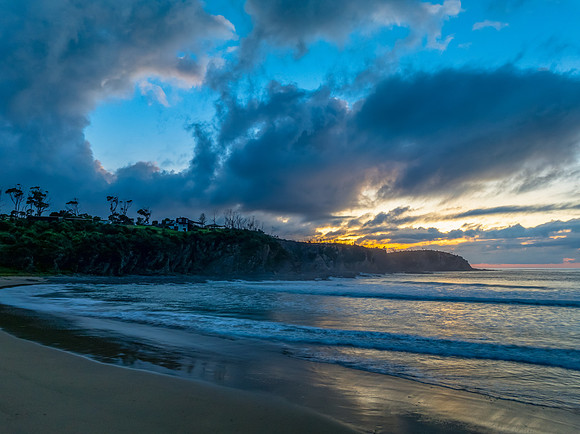McKenzies Beach Autumn Sunrise with Clouds