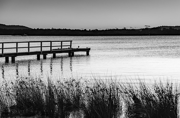 The Bay and Wharf in Black and White