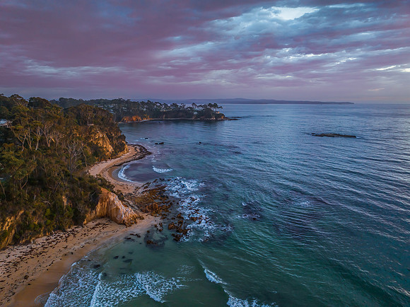 Summer Sunrise Seascape with Rain Clouds