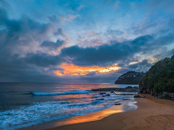 Northern Beaches Sunrise at the seaside with rain clouds