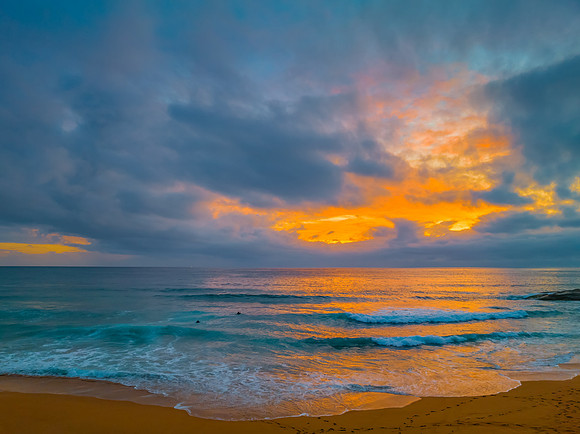 Northern Beaches Sunrise at the seaside with rain clouds