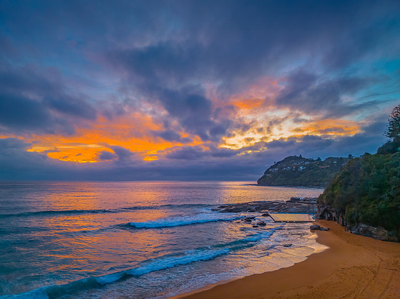 Northern Beaches Sunrise at the seaside with rain clouds