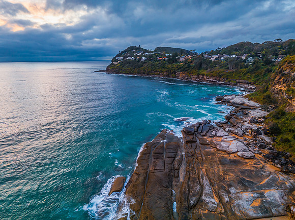 Northern Beaches Sunrise at the seaside with rain clouds