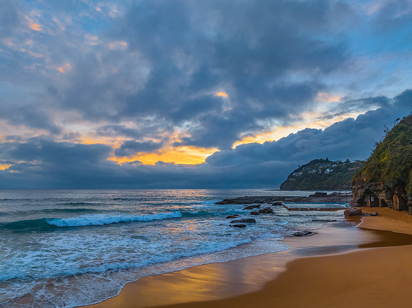 Northern Beaches Sunrise at the seaside with rain clouds