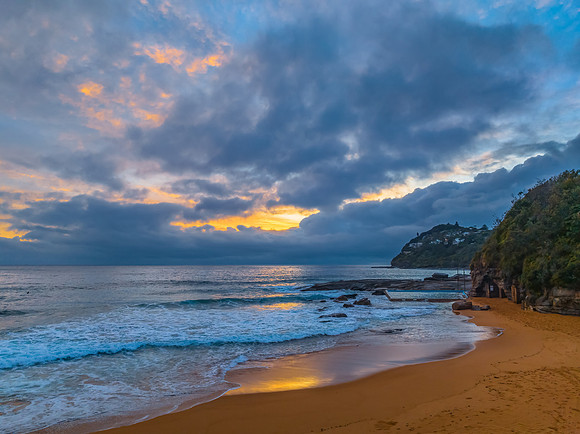 Northern Beaches Sunrise at the seaside with rain clouds