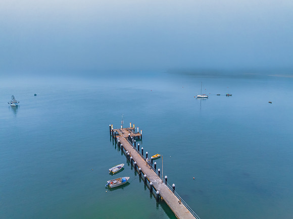 One foggy morning over the bay