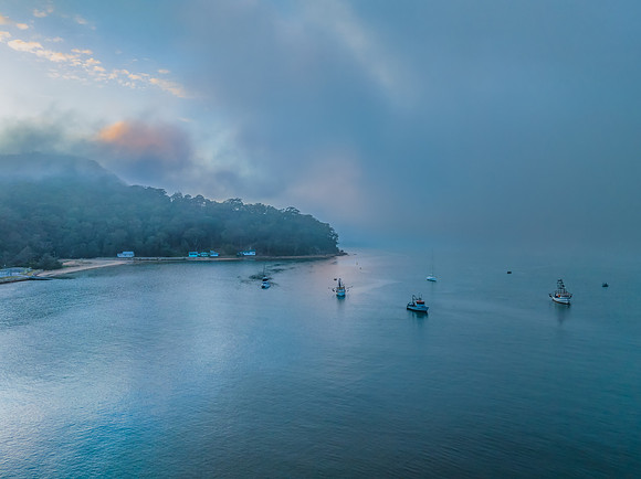 One foggy morning over the bay