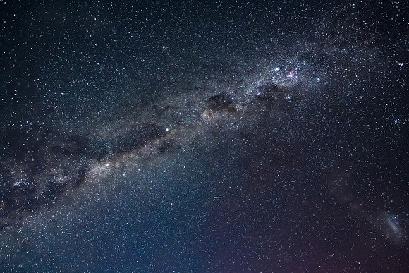 Stargazing at the Winter night sky and milky way