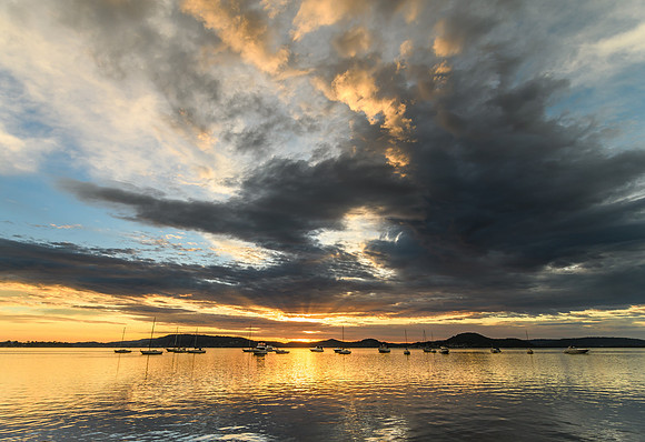Sunrise and Clouds - Waterscape over the Bay