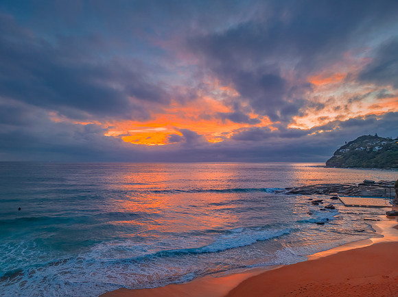 Northern Beaches Sunrise at the seaside with rain clouds