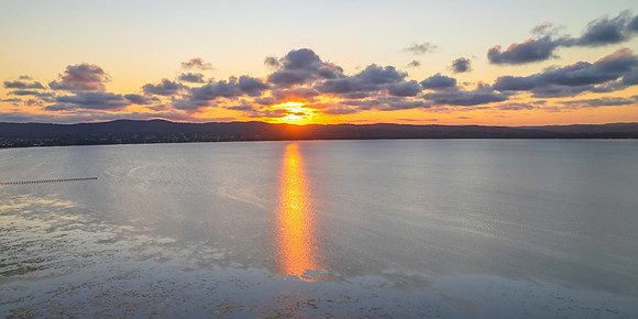 Sunset reflections over the lake