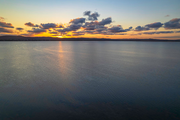 Sunset reflections over the lake