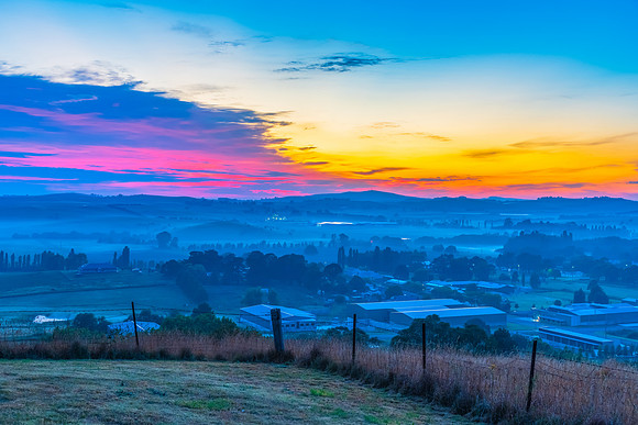Sunrise over Blayney and surrounding countryside