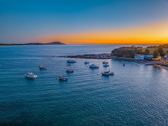 Calm and cool Spring sunrise over The Haven at Terrigal