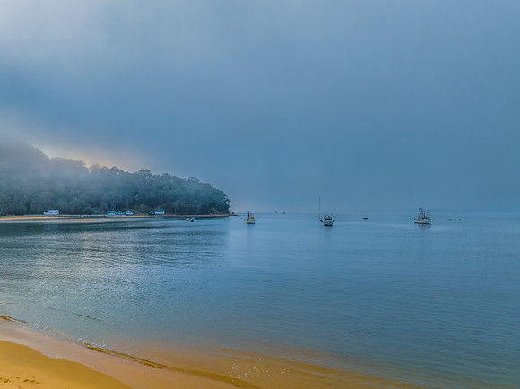 One foggy morning over the bay