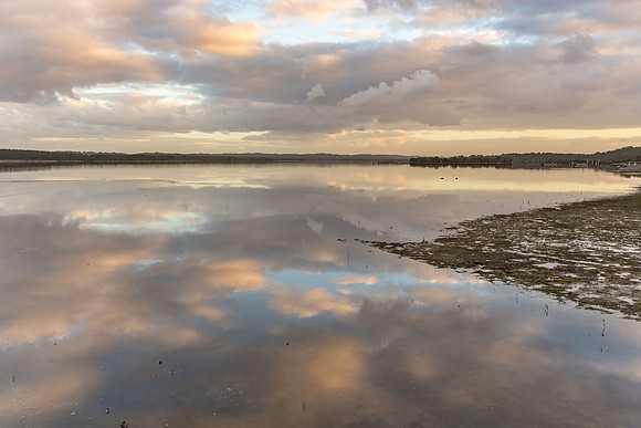 River Waterscape and Cloud Reflections