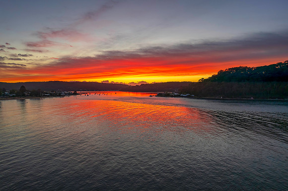 Sunrise waterscape over the channel