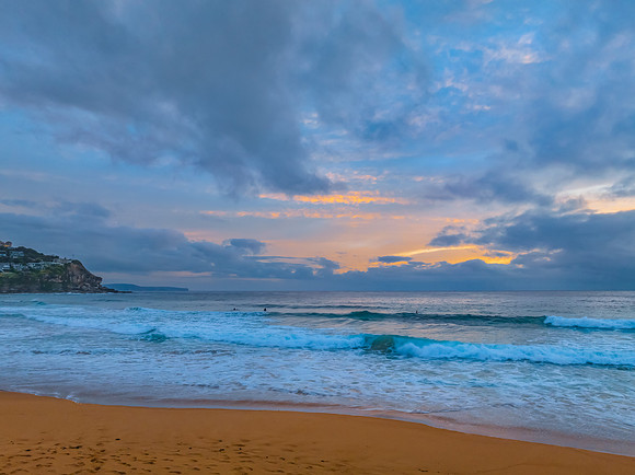 Northern Beaches Sunrise at the seaside with rain clouds