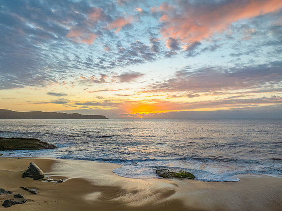 After the rain sunrise at the seaside