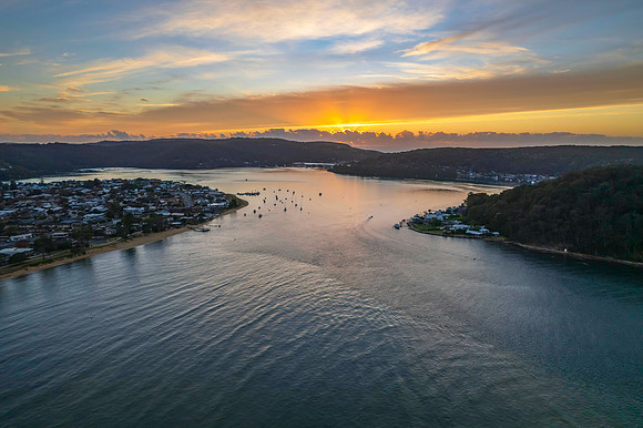 Sunrise waterscape over the channel