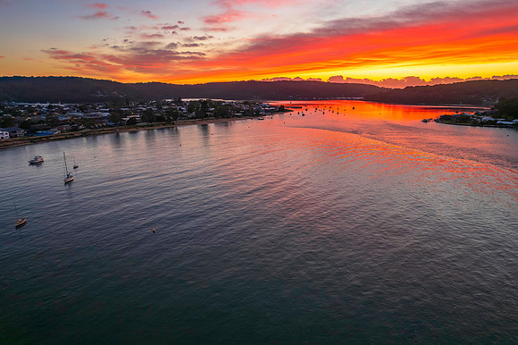 Sunrise waterscape over the channel